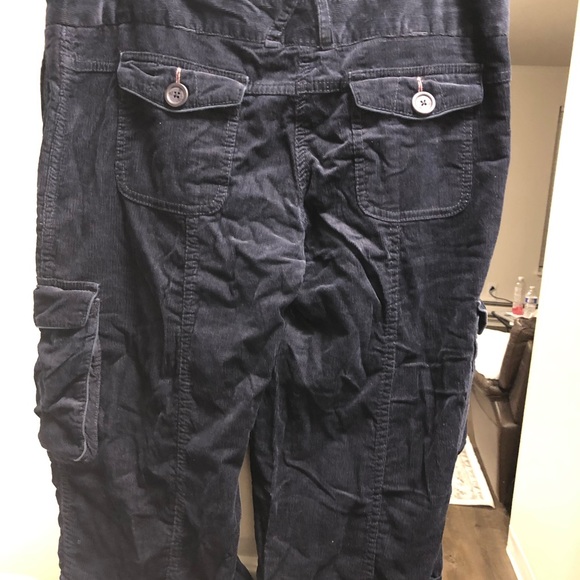 Anthropologie BICA CHEIA  Crops Capri Pants Black Corduroy Cargo Sz 12 - Picture 4 of 12